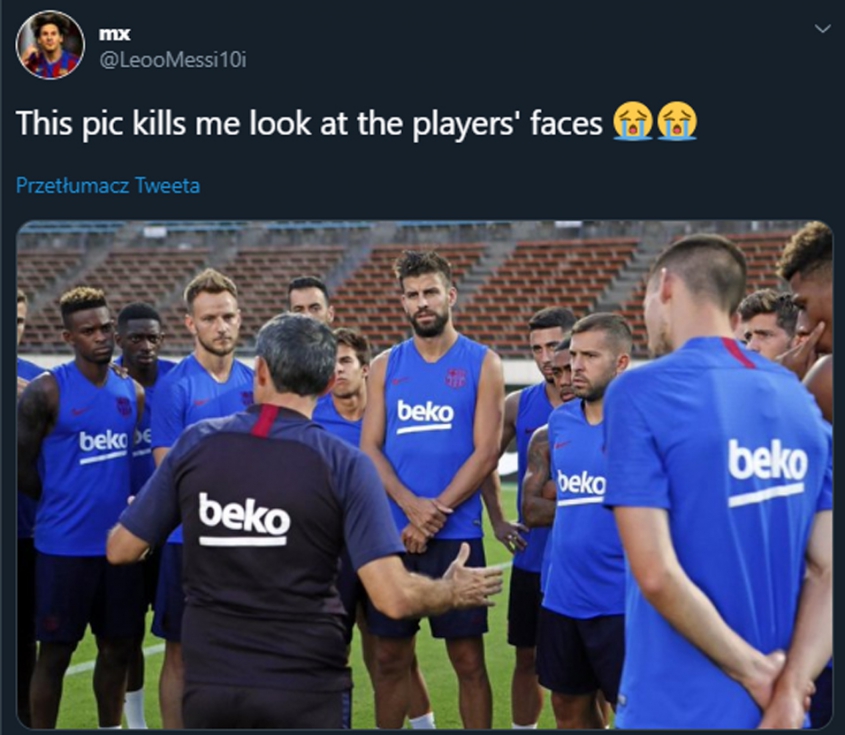 ZDJĘCIE z treningu FC Barcelony! Valverde i te twarze zawodników... :D